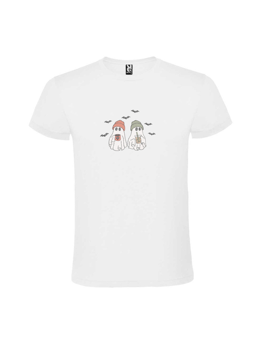 Tricou brodat "Ghost Together", Halloween, Efect Fosforescent