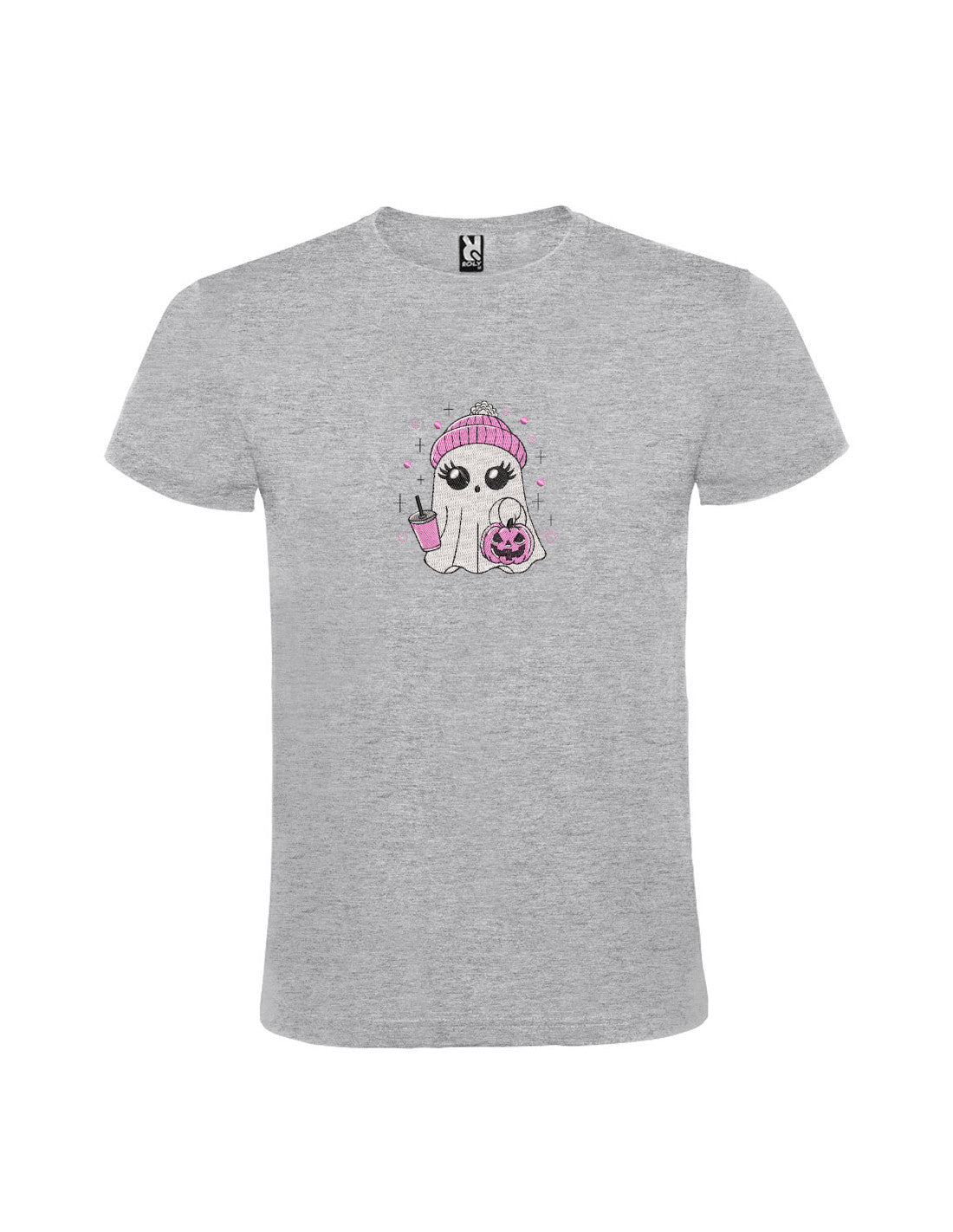 Tricou brodat "Ghost Girl Halloween", Halloween, Efect Fosforescent