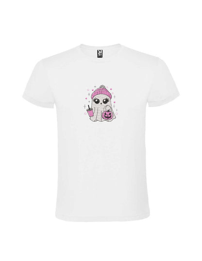 Tricou brodat "Ghost Girl Halloween", Halloween, Efect Fosforescent