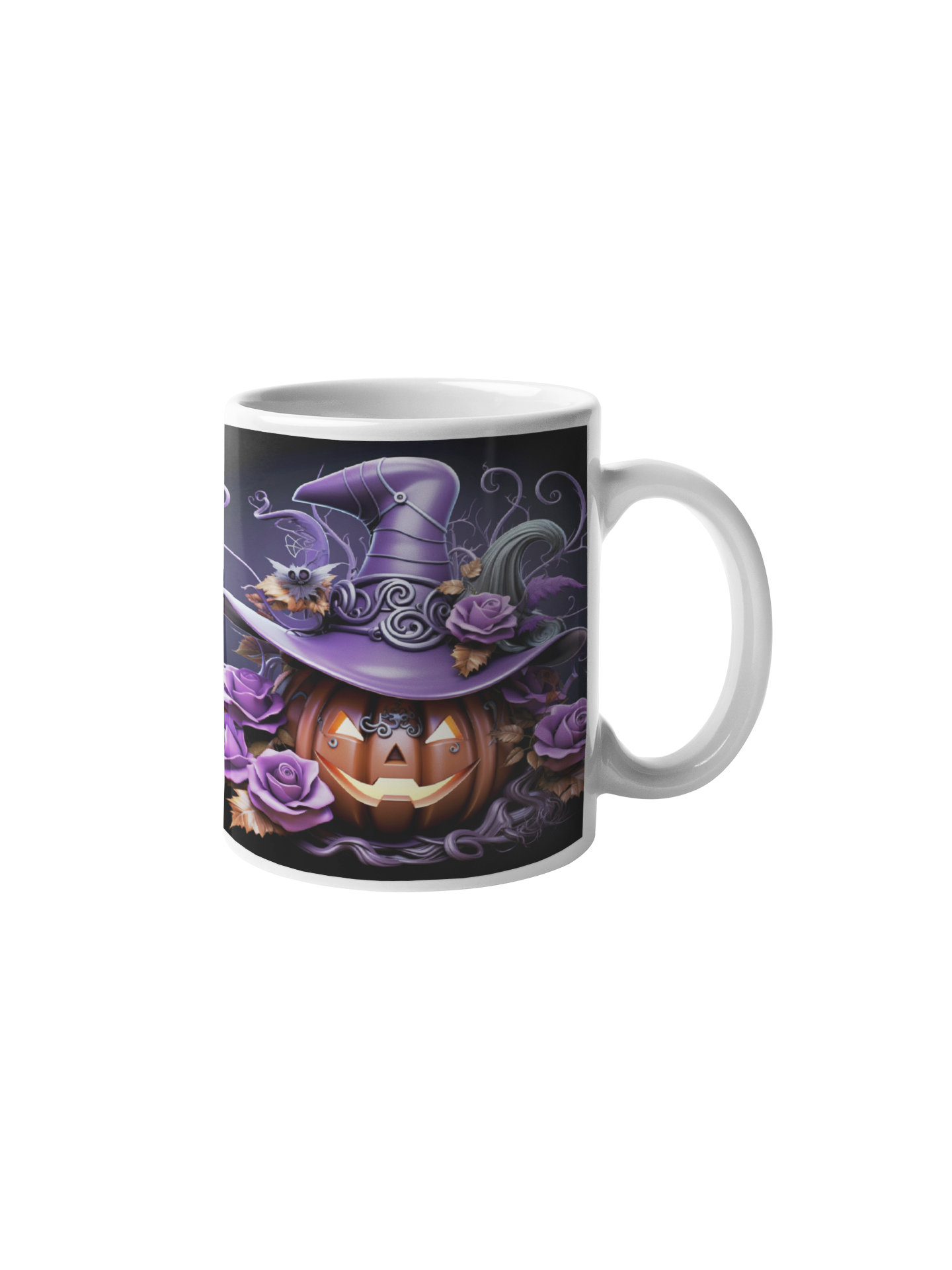 Cană "Dovleacul Vrăjitor" – 350ml Ceramică Albă, Design Halloween