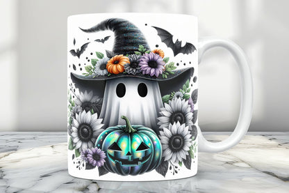 Cană Halloween "Ghost Pumpkin" din Ceramică – 350ml