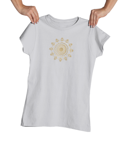 Tricou cu Broderie "Soarele Aurit" – 100% bumbac